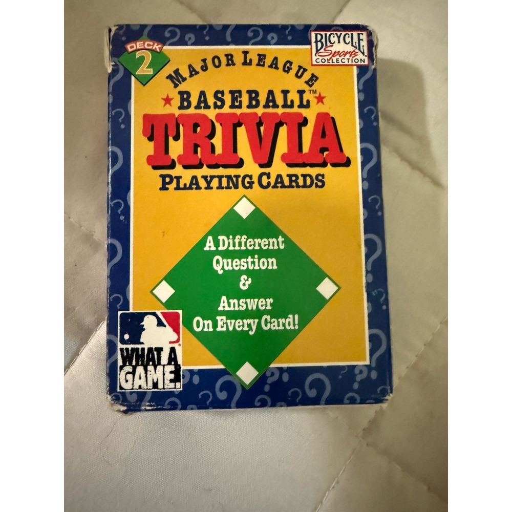 1996 Bicycle Sports Collection MLB Baseball Trivia Playing‎ Cards Deck 2